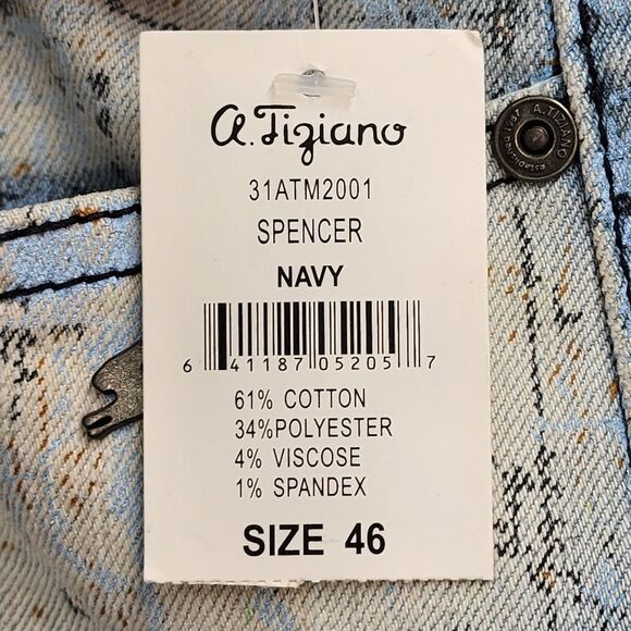 A. Tiziano Men's Spencer Printed Denim Jean - 46 - Picture 11 of 12